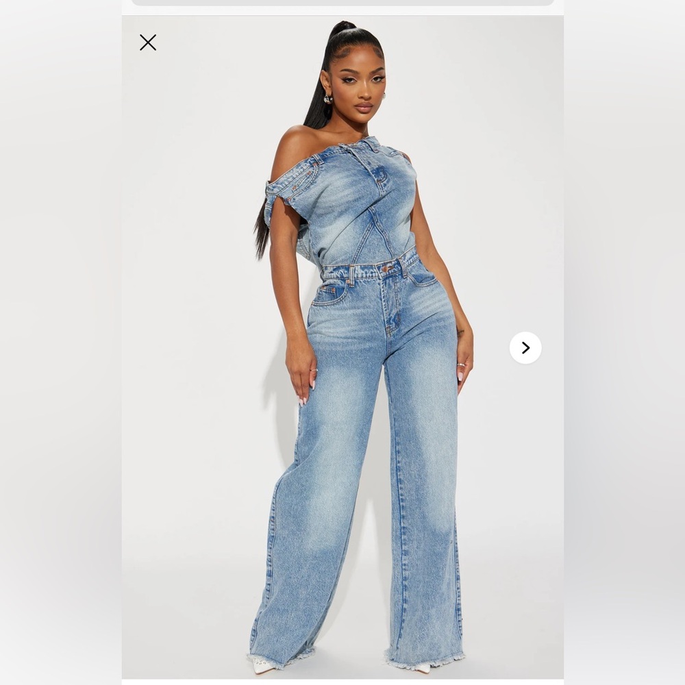 NWT Fashion Nova Dakota Denim Jumpsuit